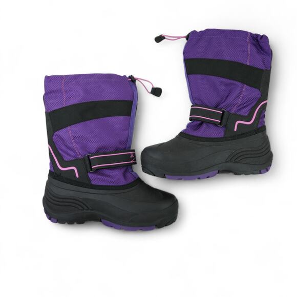 Kamik Waterbug 5 Boots Girls 6 Purple Black Waterproof Winter Insulated Snow - Picture 7 of 13